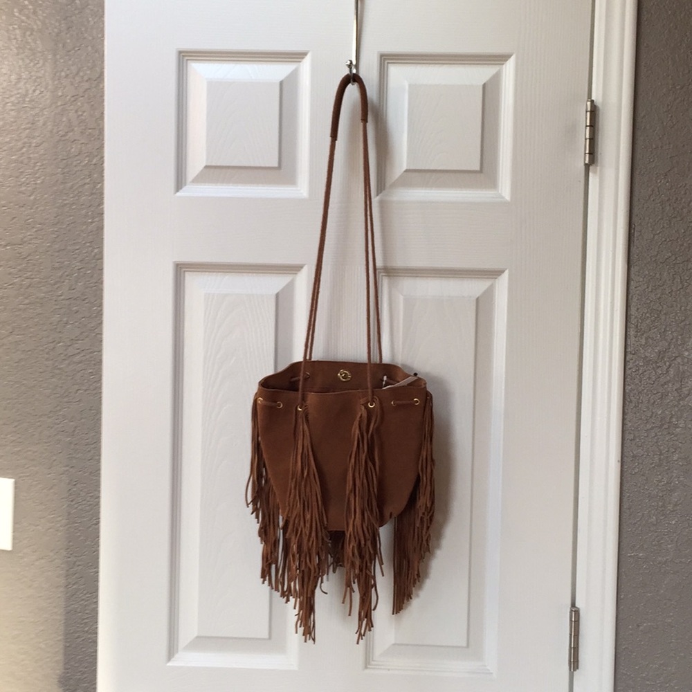 Leather fringe bag